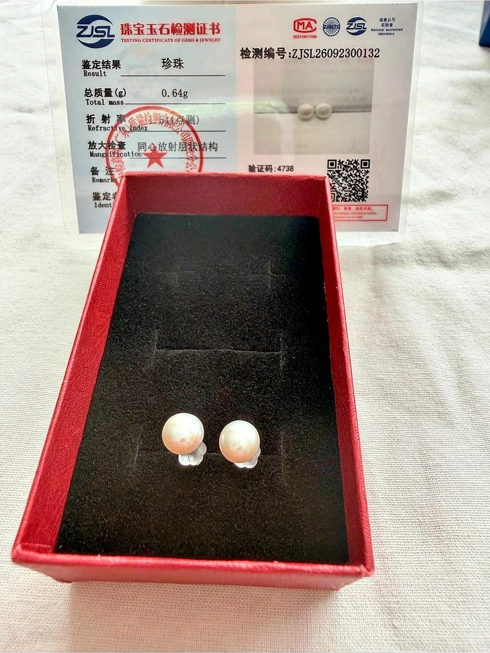 Certified S925 Freshwater Pearl Stud Earrings